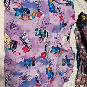 4 Disney Pixar cartoon print scrub tops pediatrics